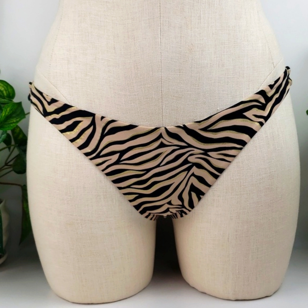Beach Bunny Cheeky Bikini Bottoms ZEBRA Print - Resort Swim Beach XLarge